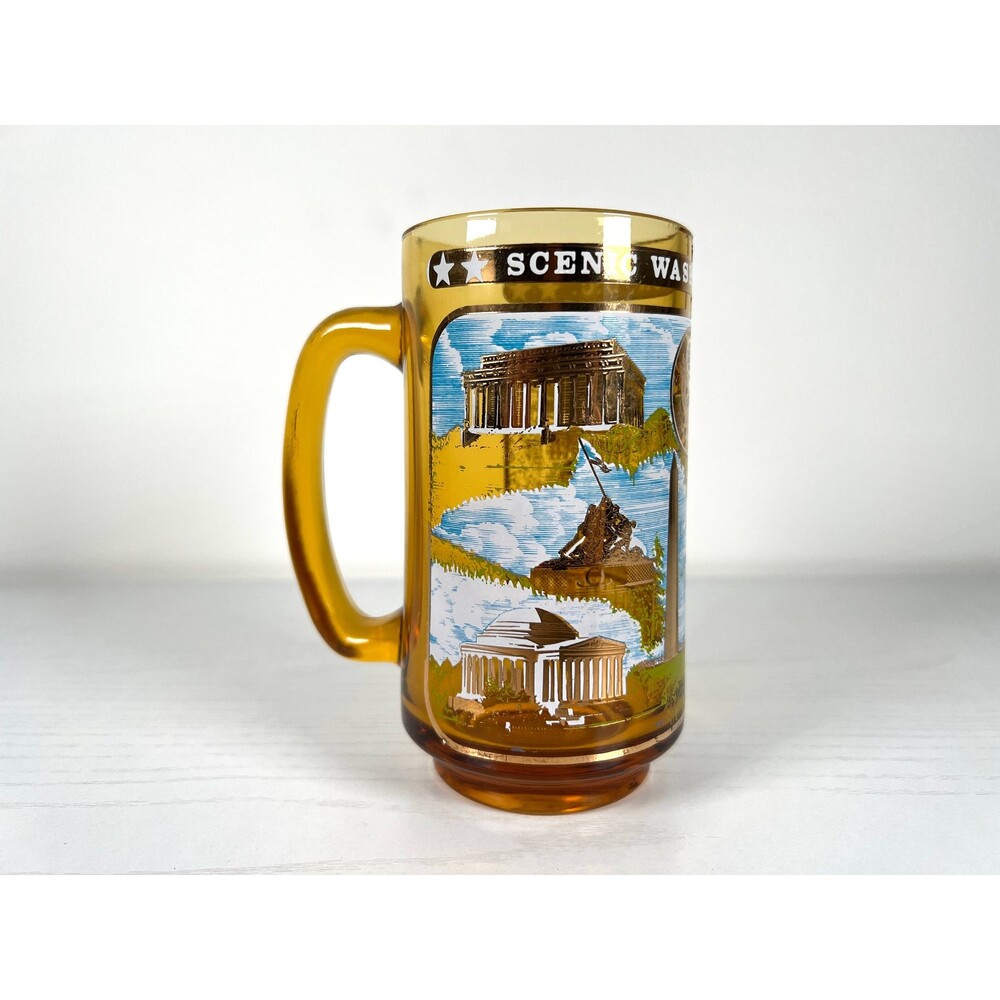 Vintage Washington D.C. Souvenir Glass with Gold Leaf Detail